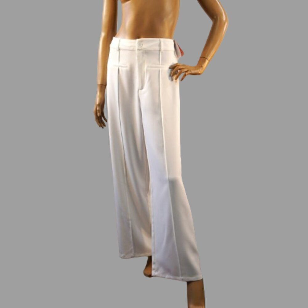 Cider Pants Womens Sz XL White Wide Leg Straight Stretch Dress Pants